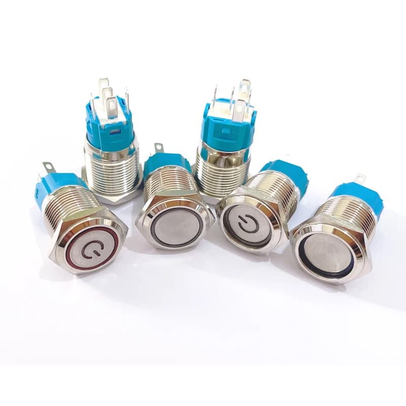 Interrupteur bouton poussoir métallique étanche LED - 5V à 220V pour voiture et moteur