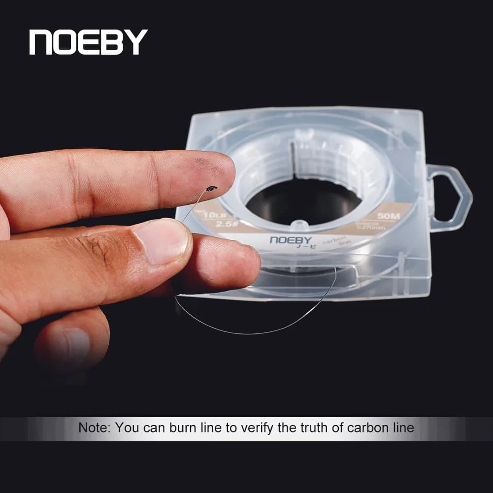NOEBY Shock Leader Fluorocarbone 50m 6-65lb pour la Pêche en Mer - Ligne Monofilament 100% Carbone Résistante