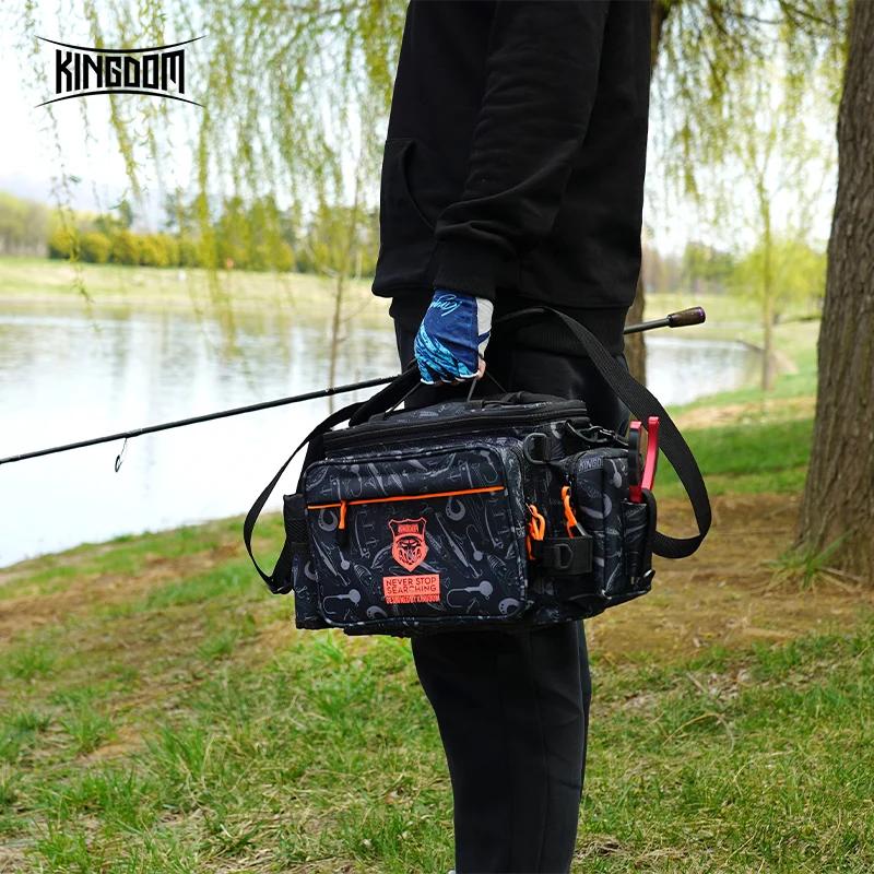 Sac pêche multifonction Kingdom 44*21*22cm nylon 1000D imperméable grande capacité sport extérieur