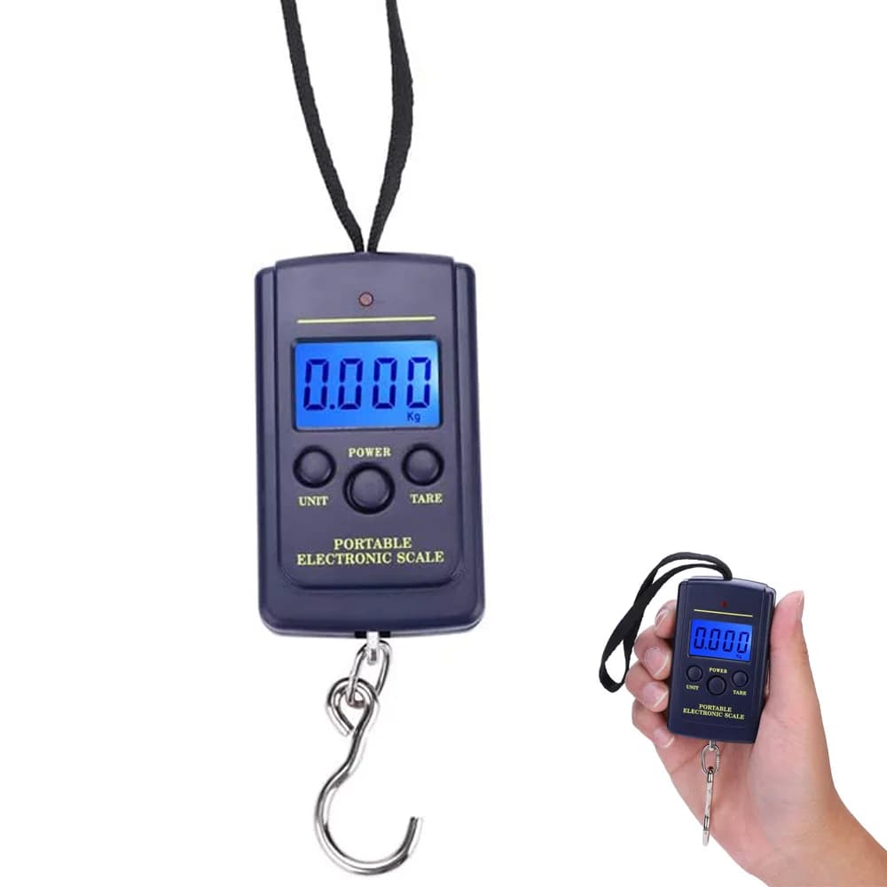 Mini balance numérique 40kg x 10g pour pêche - Pèse-électronique portable avec crochet et design compact