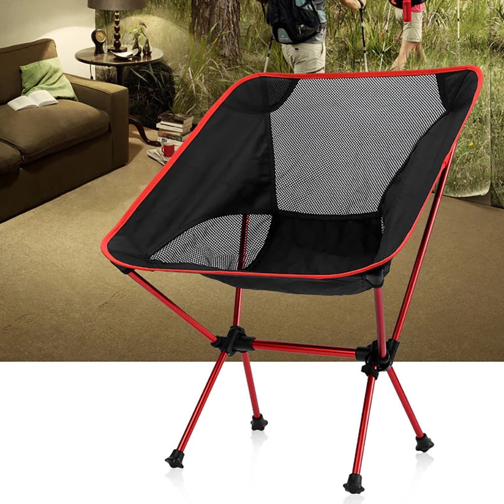 Chaise lune pliante portable pêche - Siège camping démontable plage ultra-léger randonnée pique-nique