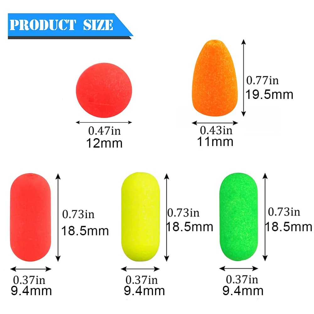 20 flotteurs mousse pêche indicateur de touche pour pêche à la mouche et poisson-chat