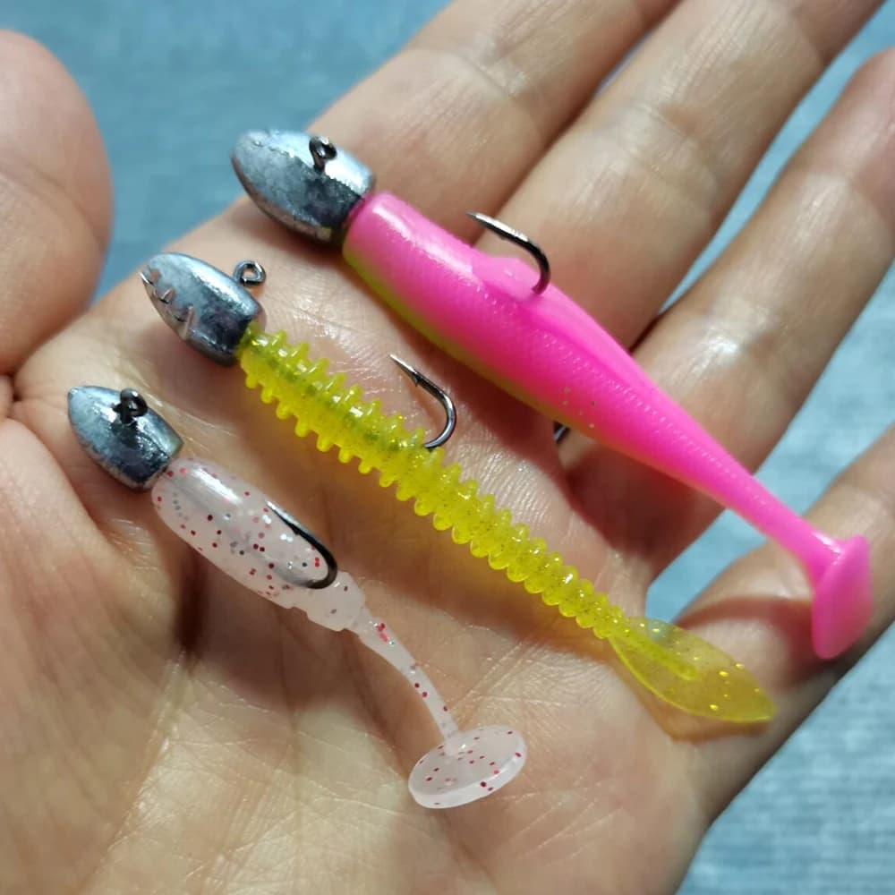 Hameçons plombés JOHNCOO 10 pièces pour leurres souples, 2g 3g 5g, pêche légère au jig