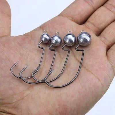 Têtes plombées Mustad 3 pièces avec hameçons affûtés - Poids 3.8g à 10.5g pour leurres souples