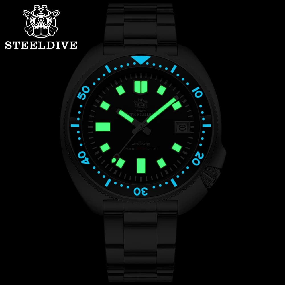 Montre de plongée automatique STEELDIVE SD1970 Captain Willard - Hommage TURTLE 200M pour pêcheurs