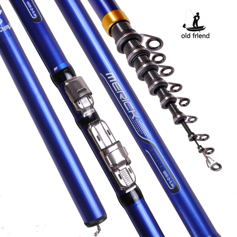 Canne à pêche télescopique carbone 3.6m à 6.3m puissance M pour surfcasting, rock fishing et carpe feeder