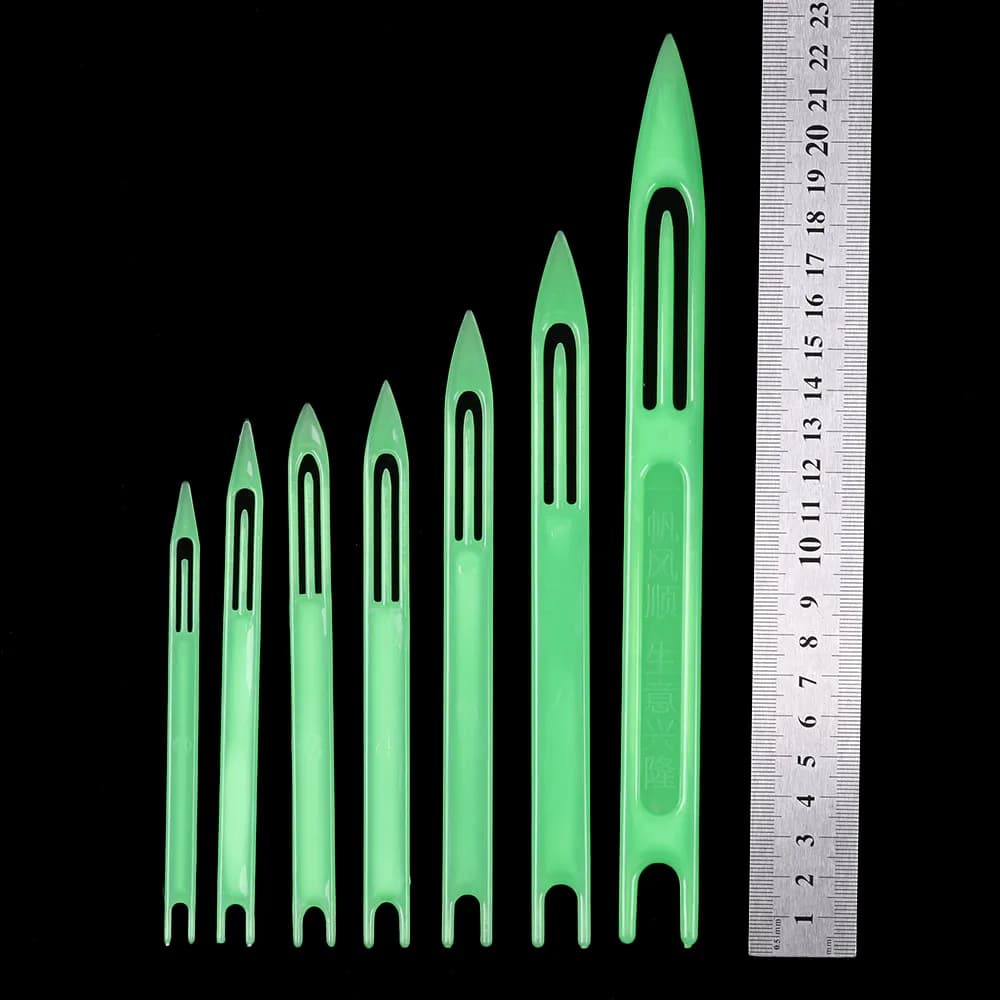 8/10 aiguilles réparation filets pêche plastique anti-rouille coloris aléatoires équipement
