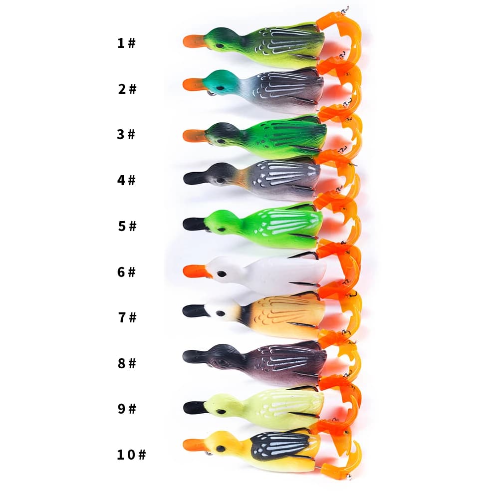 Leurre canard 12g 8.5cm avec yeux 3D pour pêche brochet black bass - appât artificiel frog duckling