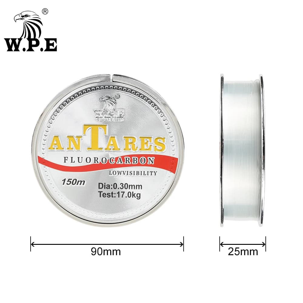 Ligne de pêche fluorocarbone ANTEROS W.P.E 150m pour carpe 10-41kg diamètre 0.20-0.60mm