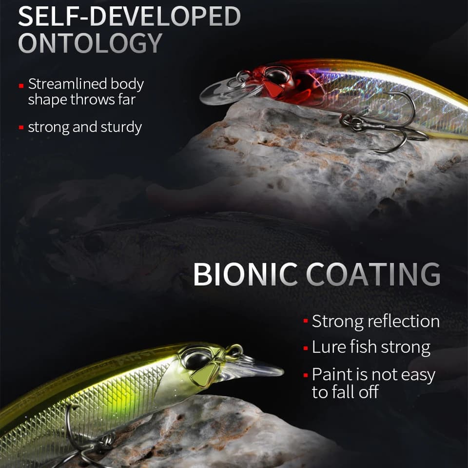Leurre dur pêche minnow BEARKING 85mm 8g, 14 coloris, plongée 1.3-1.8m pour pêche professionnelle