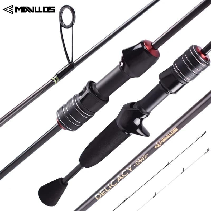 Canne ultra-légère MAVLLOS DELICACY 0.6-8g - carbone creux + 2 scions pour pêche précise aux leurres