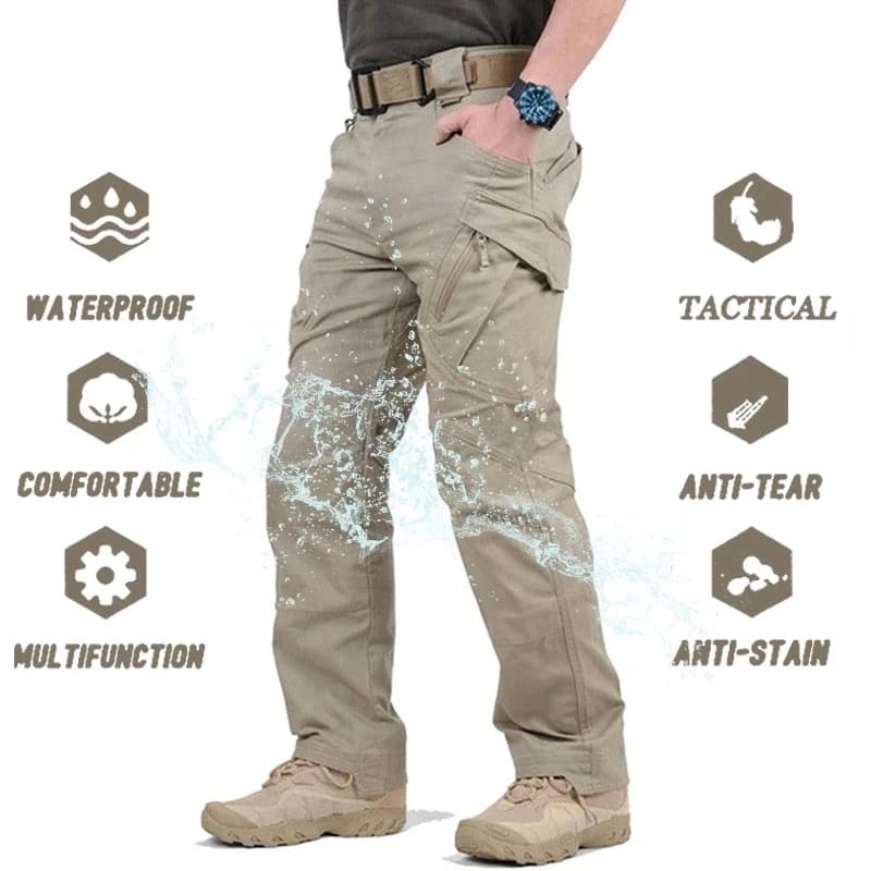 Pantalon tactique IX9 ville nature pour pêche - Combat imperméable randonnée pêche urbaine