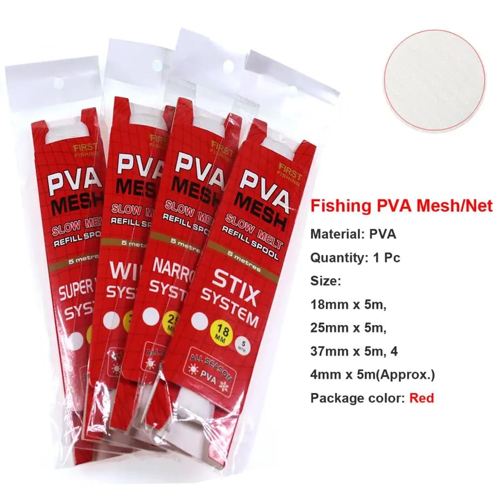 Filet PVA Soluble pour Amorces Carp Fishing - PVA Mesh Groundbait Feeder Bait Wrap Stocking