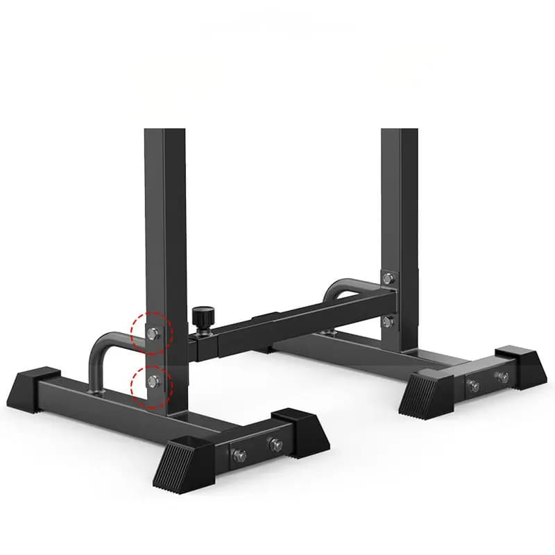 Rack à barre multifonction réglable hauteur largeur, station développé couché et barres parallèles dips