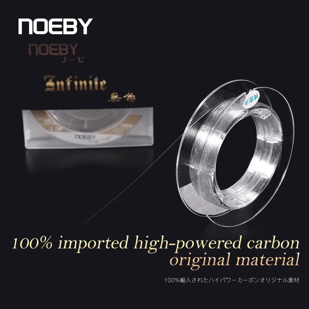 NOEBY Shock Leader Fluorocarbone 50m 6-65lb pour la Pêche en Mer - Ligne Monofilament 100% Carbone Résistante