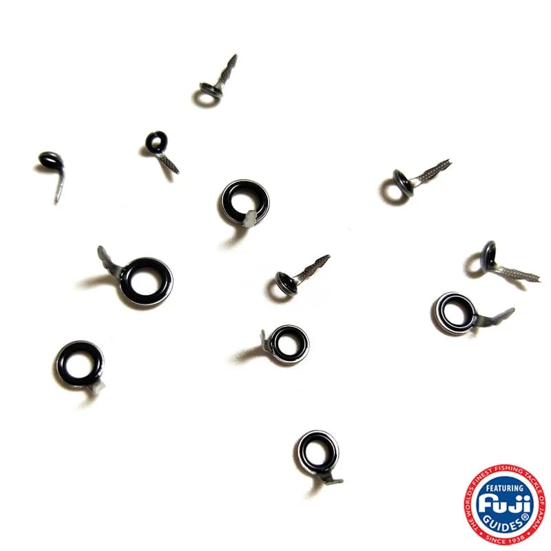 Anneaux Fuji ultra-légers CCLOG & BCLOG argent et fumé - 10 pièces pour réparation de cannes à pêche