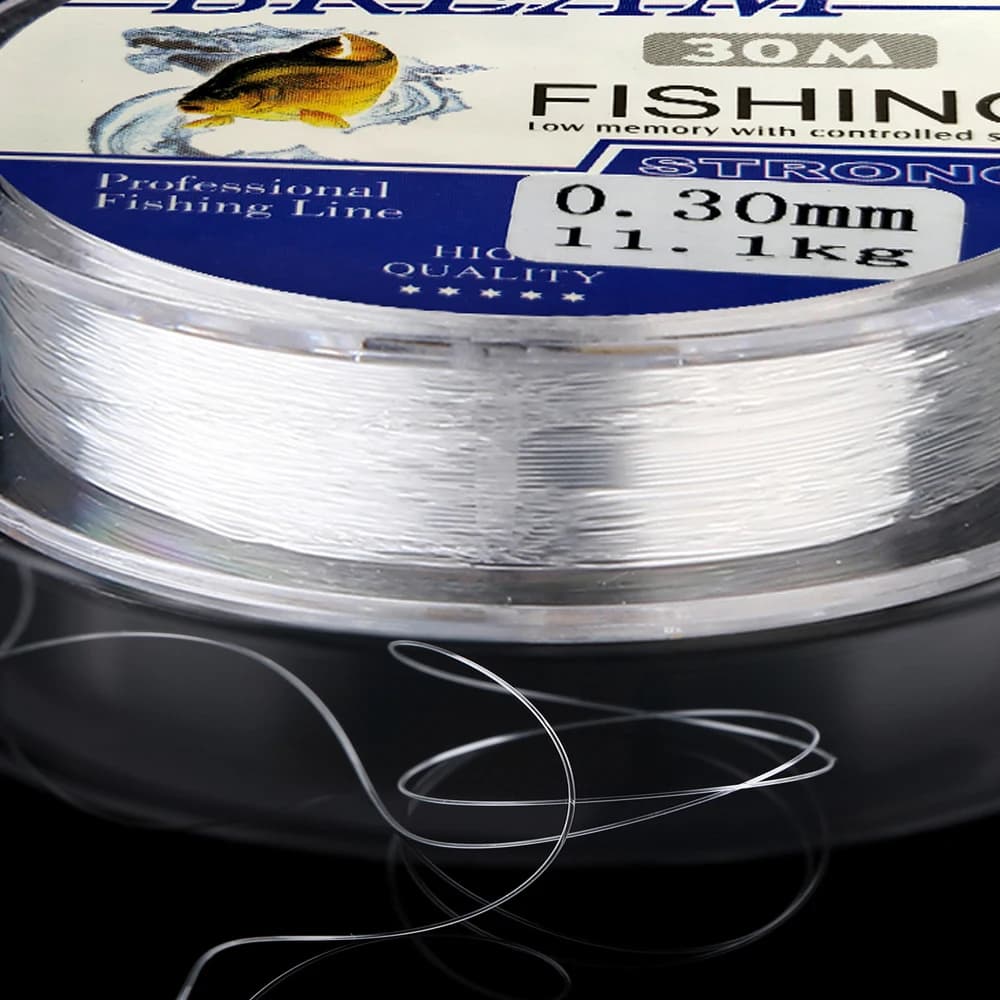 Ligne de pêche monofilament nylon Japon extra résistante 30M pour brème carpe et mer 0.08-0.30mm