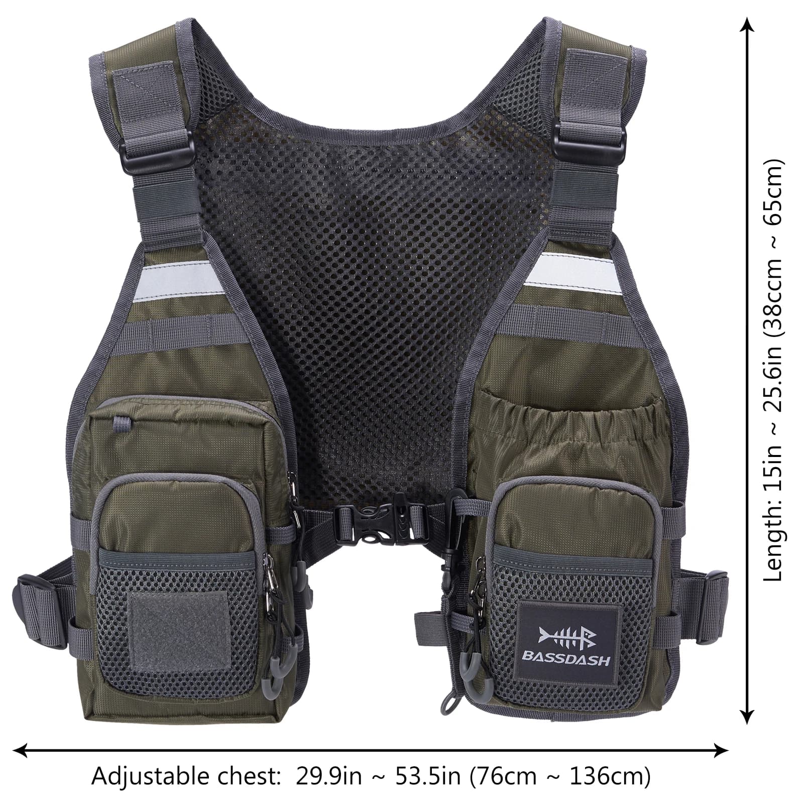 Veste de pêche à la mouche ultra légère Bassdash FV08 pour homme et femme, pack poitrine portable