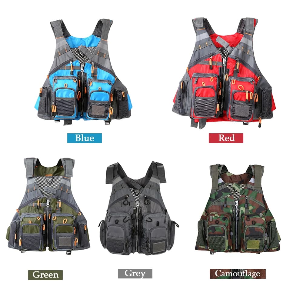 Gilet de pêche respirant Lixada, veste de sécurité multifonction pour la pêche fly et sports nautiques