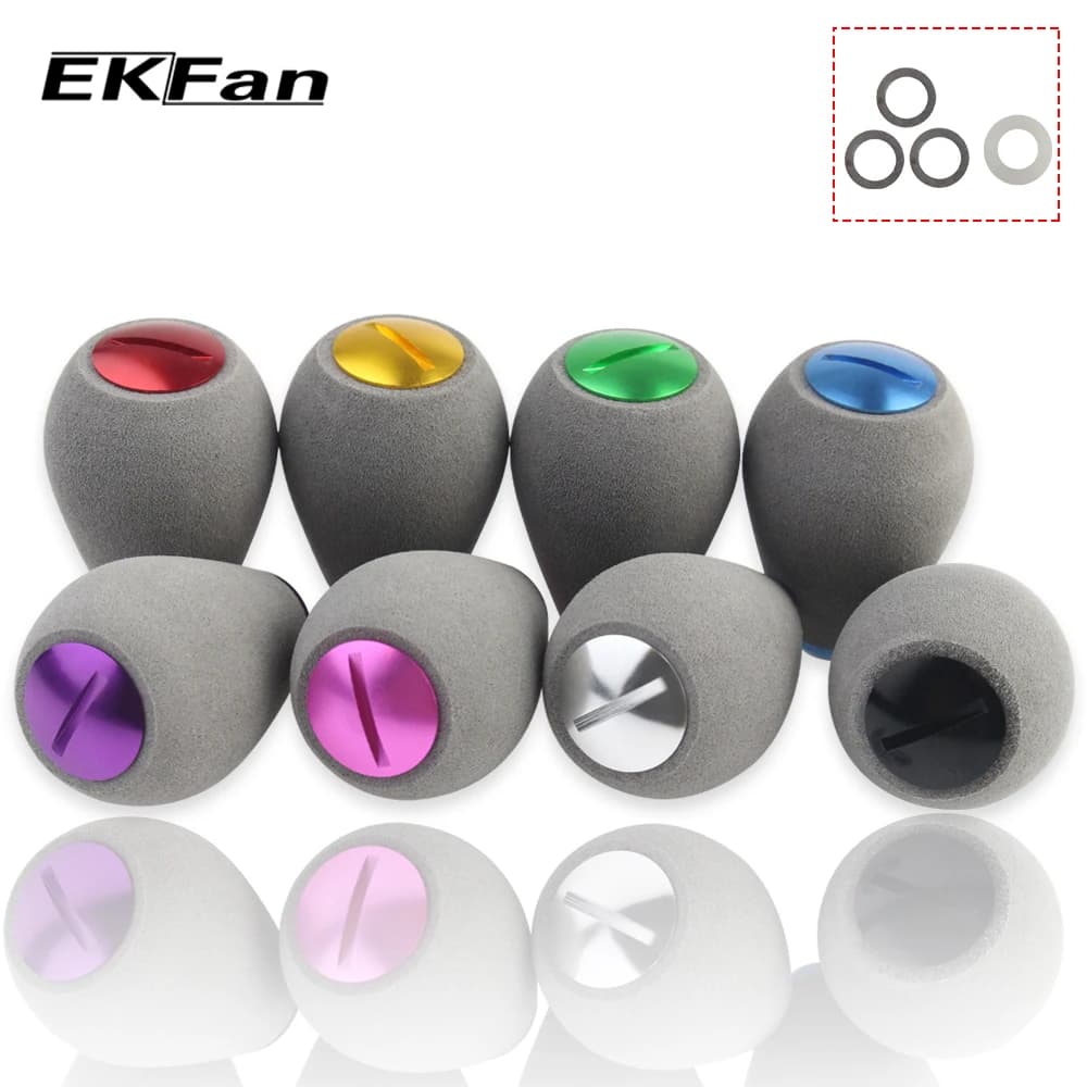 Poignée de moulinet pêche EVA grise EKFan pour roulements 7x4x2.5mm casting et spinning