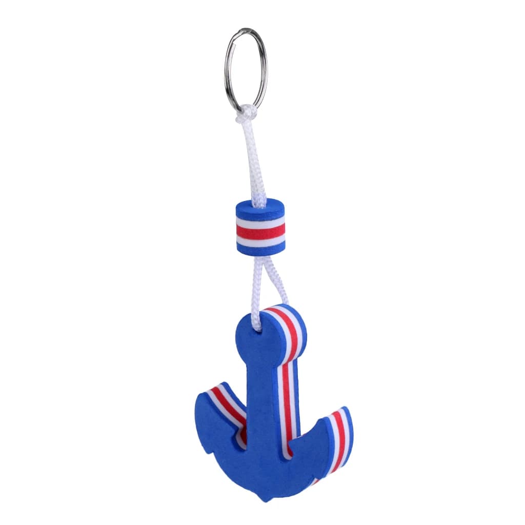 Porte-clés flottant en forme d'ancre pour pêche en kayak - Flotteur de sécurité bleu marine