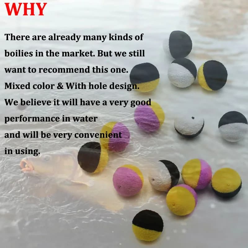 15 boilies duo foam pop-up noir et jaune - appât imitation pour montage hair zig rig feeder