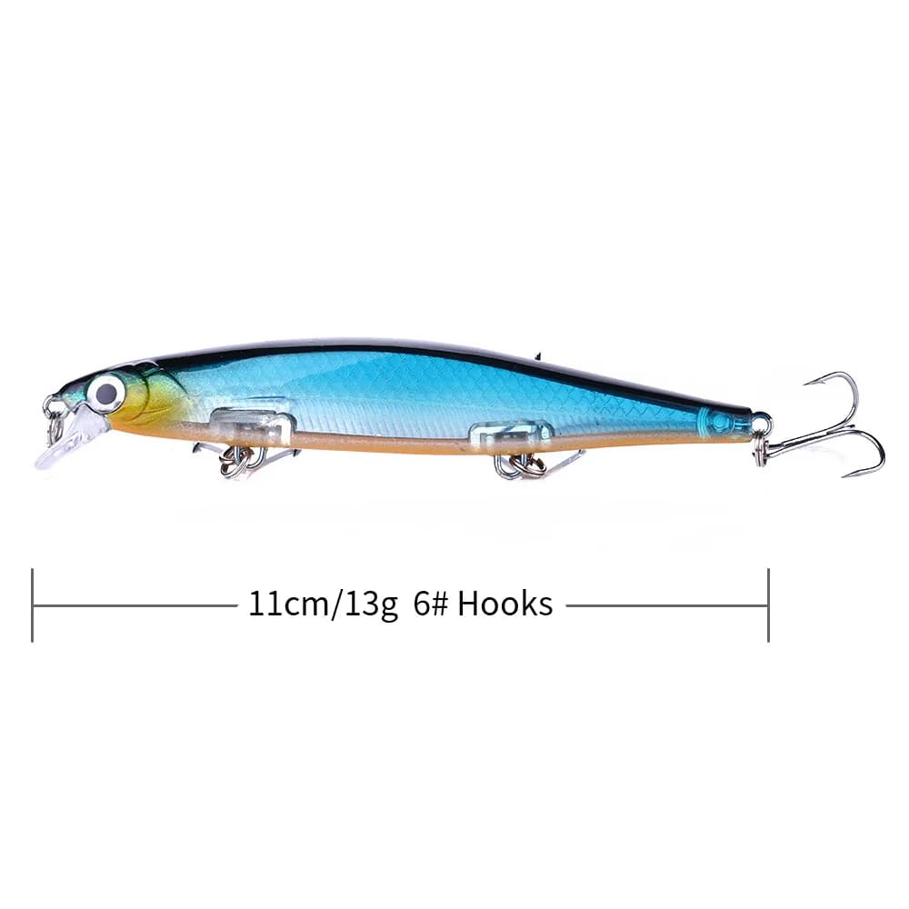 Leurre dur suspendu Wobbler Minnow 11cm 13g pour brochet sandre et perche, appât crankbait leurre de pêche