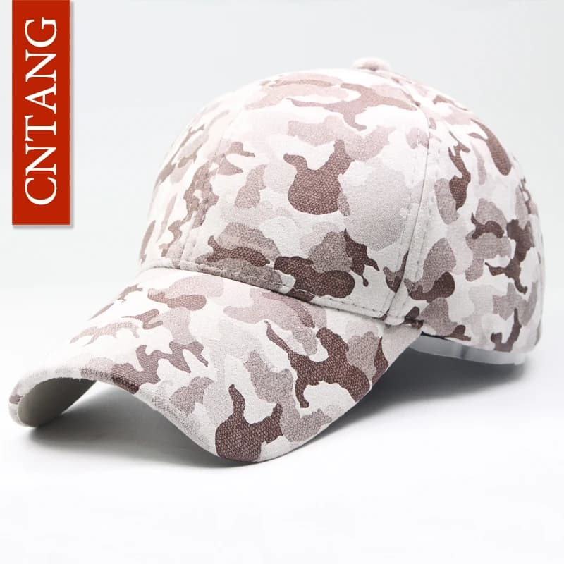 Casquette baseball camouflage cuir suédé pour pêche discrète printemps homme femme