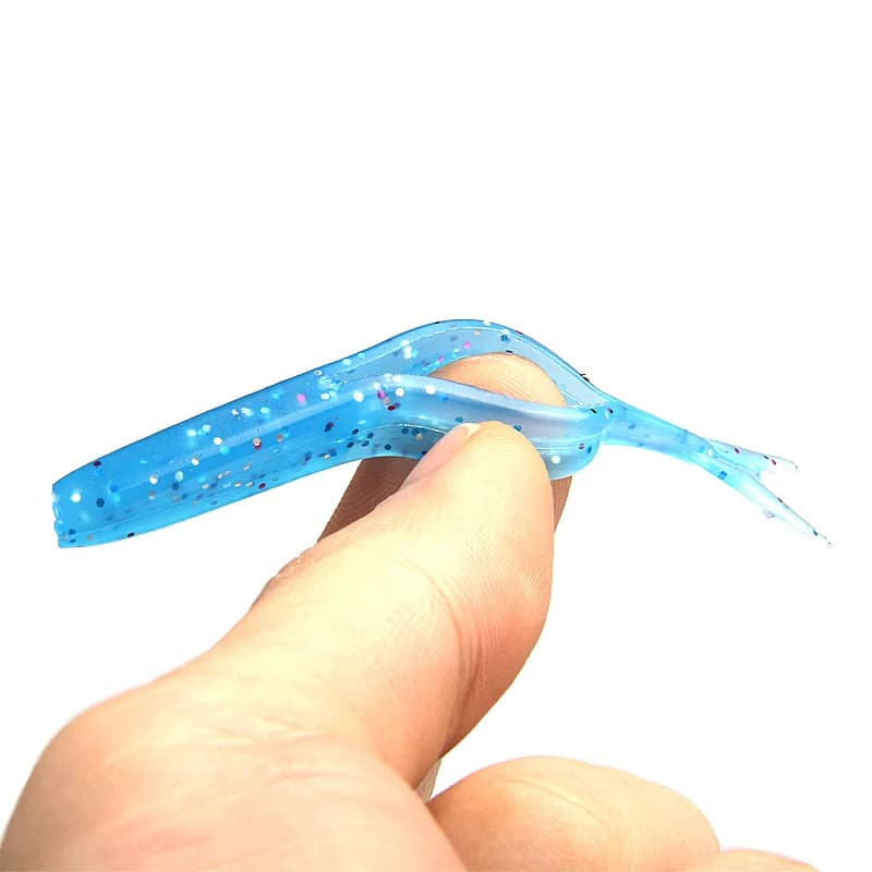 Leurre souple leurre queue fourchue 75mm 1.8g pour truite et perche, 15 pièces appât efficace
