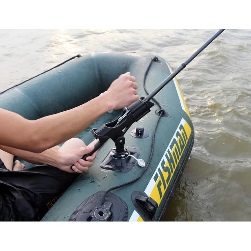 Support de canne à pêche A09016 pour bateau gonflable - Fixation universelle pour raft et kayak