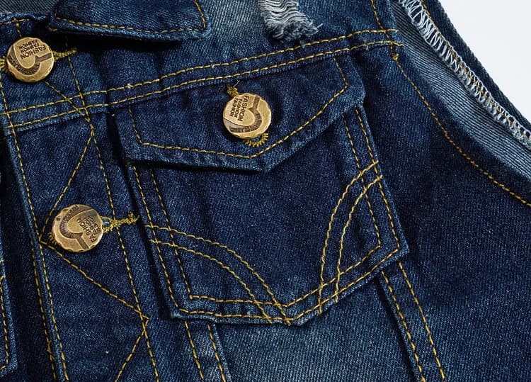 Gilet pêche homme en jean vintage - Veste sans manches délavée - Style cowboy pour pêcheurs