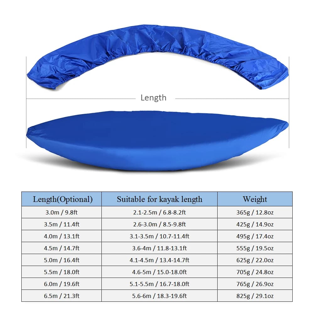 Bâche de protection universelle pour bateau - Housse étanche kayak canoë anti-UV noir