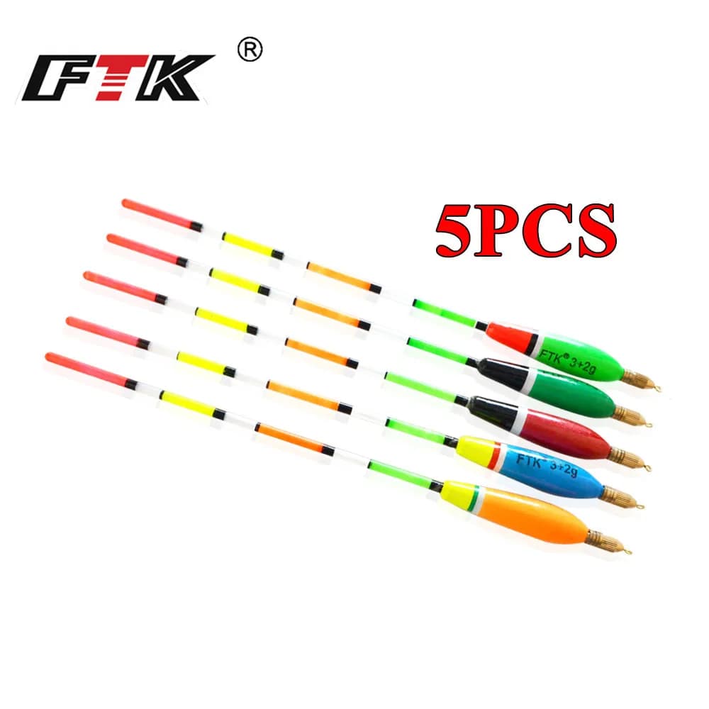 Flotteurs Barguzinsky 5 pièces pour pêche à la carpe - Poids mixtes 3+2g à 6+2g FTK