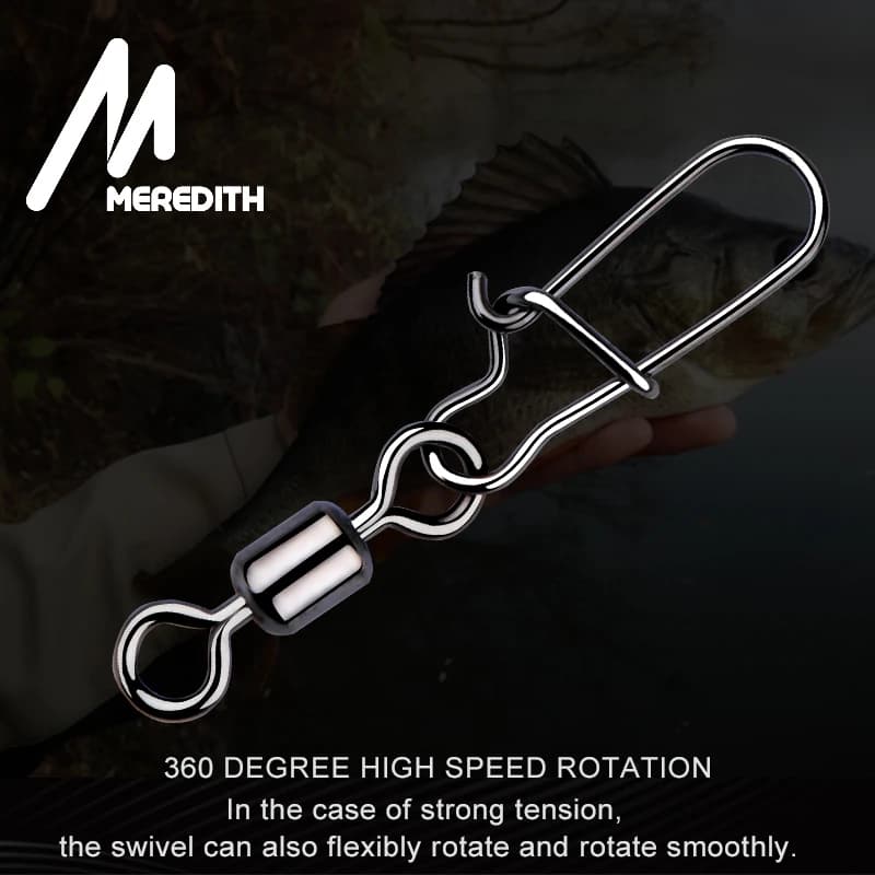 Lot de 50 émerillons roulants à roulement MEREDITH 2 4 6 8 10 en acier inoxydable