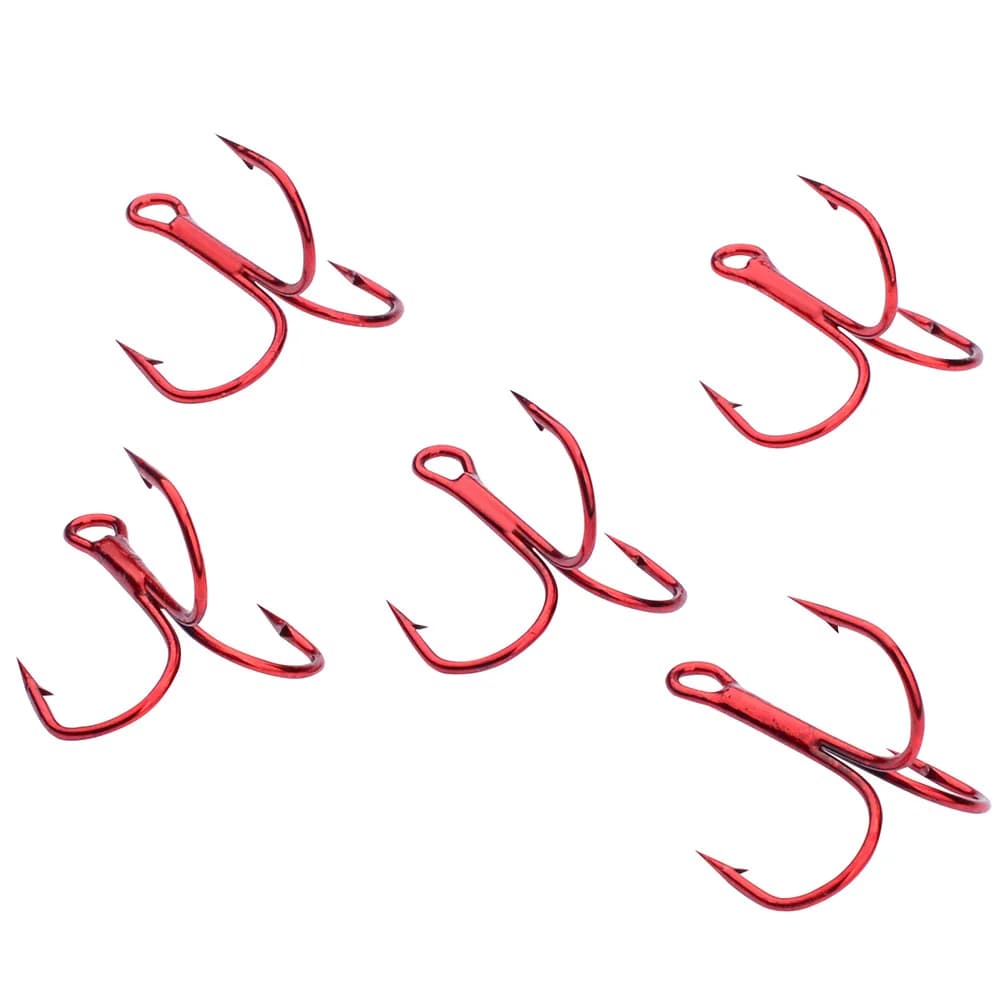 Hameçons triples ronds 10 pièces acier carbone haute qualité pour pêche bar mer