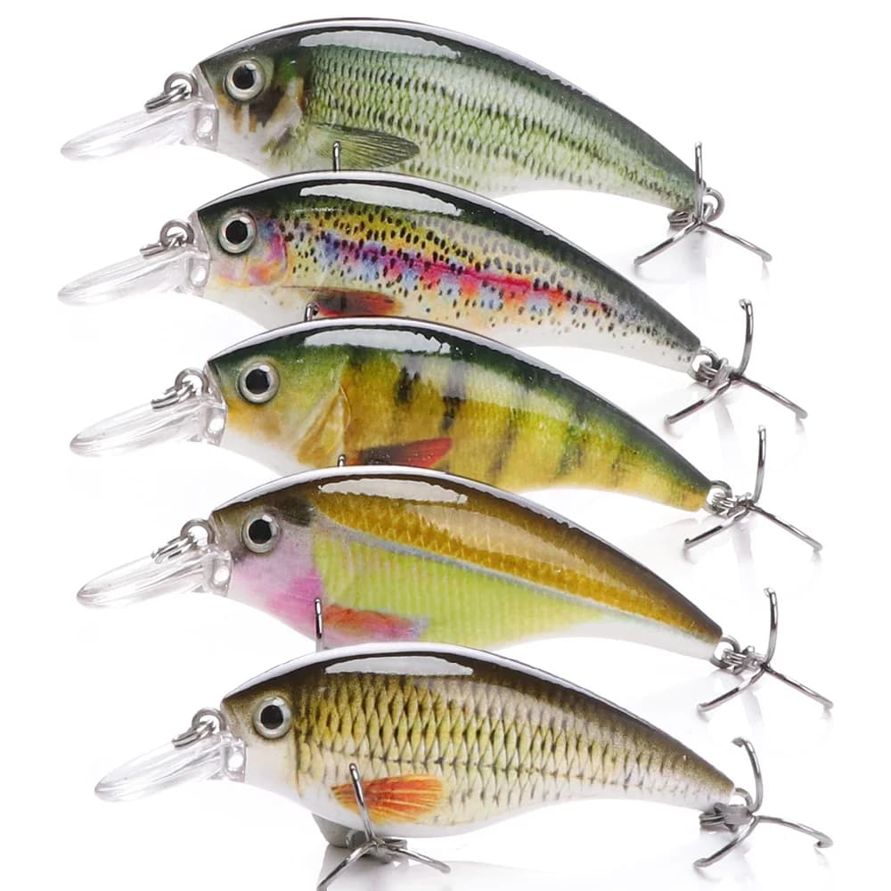 Leurre de pêche leurre dur flottant 6cm 10g Black Minnow pour truite et perche crankbait jerkbait