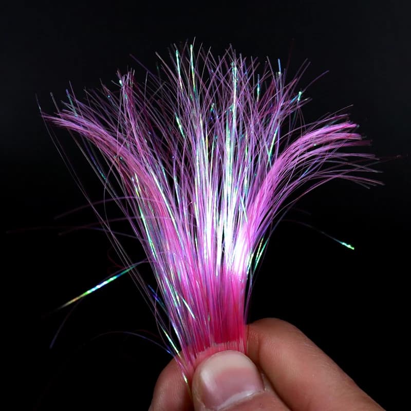 Flashabou UV Pearl Ice Wing Bimoo pour montage de mouches, streamers pêche truite saumon brochet matériel leurre