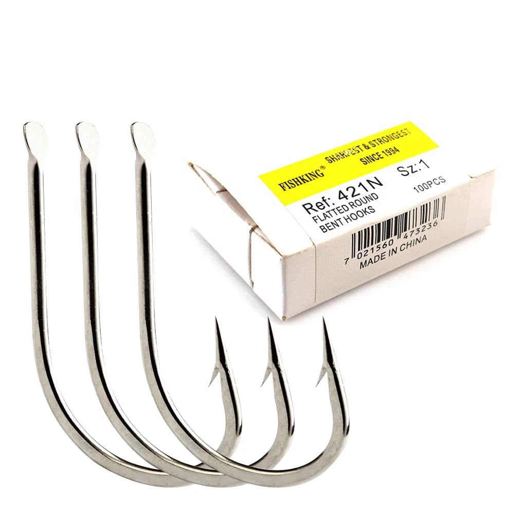 Lot de 100 hameçons pêche carpe acier haute teneur carbone bronze 421N n°1 à 10 tête
