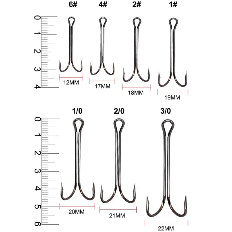 20 hameçons doubles longue tige anti-herbe pour pêche aux leurres souples - Hameçons bass et jig