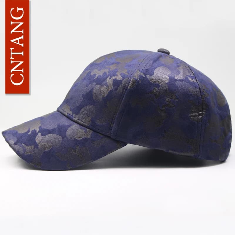 Casquette baseball camouflage cuir suédé pour pêche discrète printemps homme femme