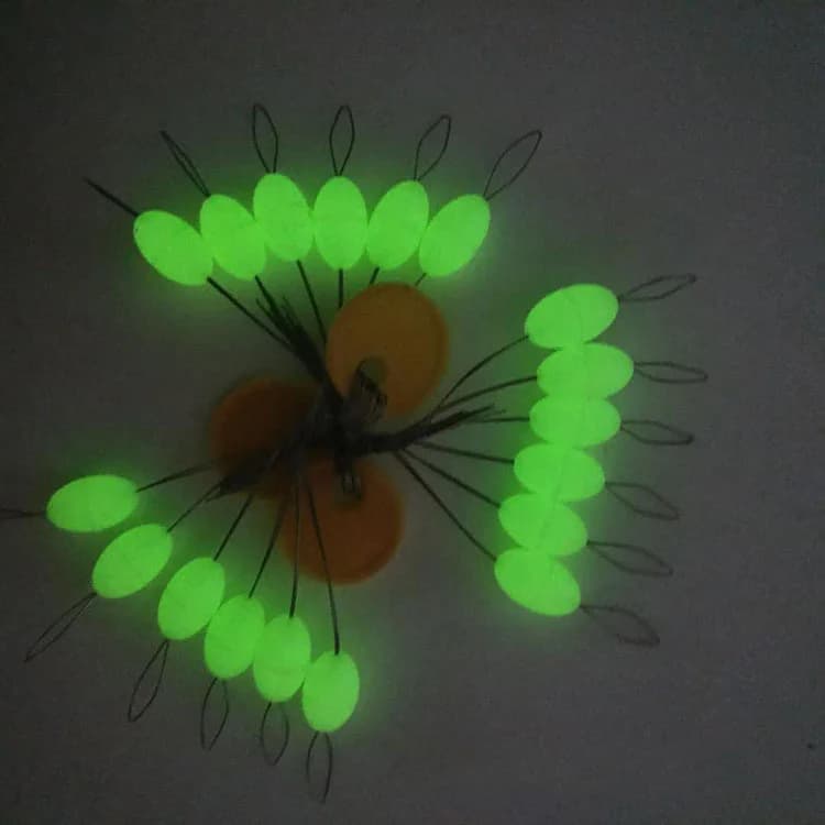 30 pièces flotteurs luminescents ovale mini pêche espace haricots J303, fixation facile comme un stop float