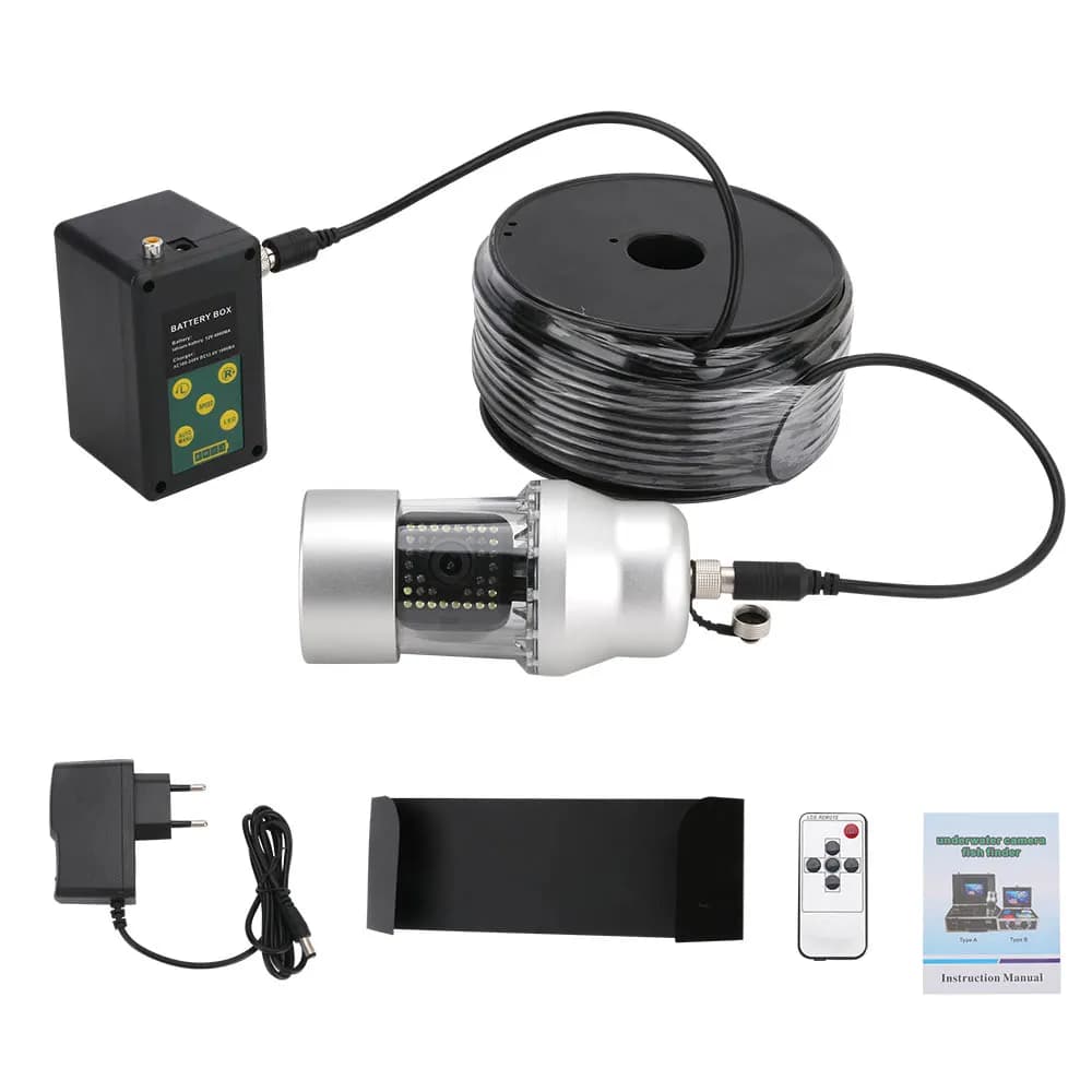 Caméra vidéo pêche sous-marine MAOTEWANG 10 pouces 100m IP68 38 LEDs rotative 360° pour détecteur de poissons