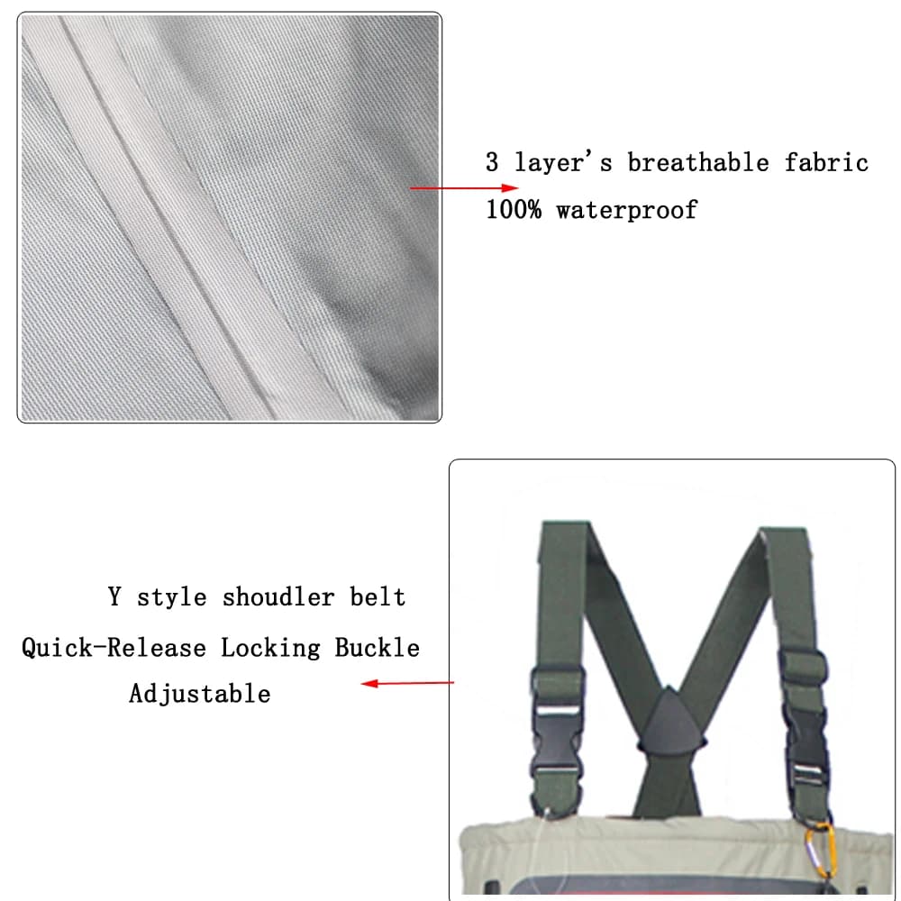 Waders de pêche respirants homme convertible léger pantalon cuissardes pour pêche à la mouche