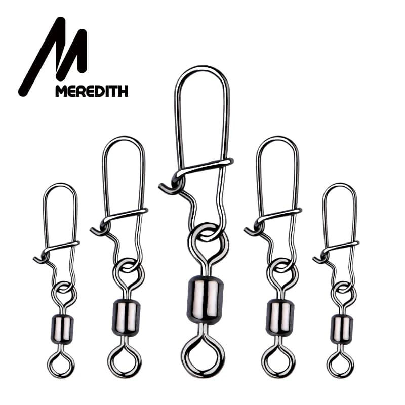 Lot de 50 émerillons roulants à roulement MEREDITH 2 4 6 8 10 en acier inoxydable
