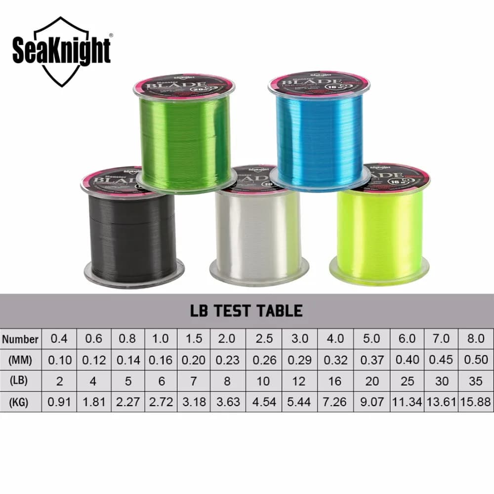 Ligne de pêche monofilament nylon Japon SeaKnight Blade Series 500m pour carpe et carnassiers 2-35LB