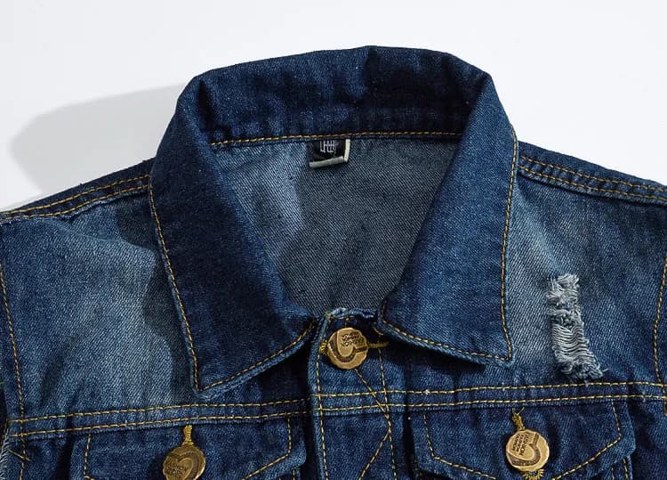 Gilet pêche homme en jean vintage - Veste sans manches délavée - Style cowboy pour pêcheurs