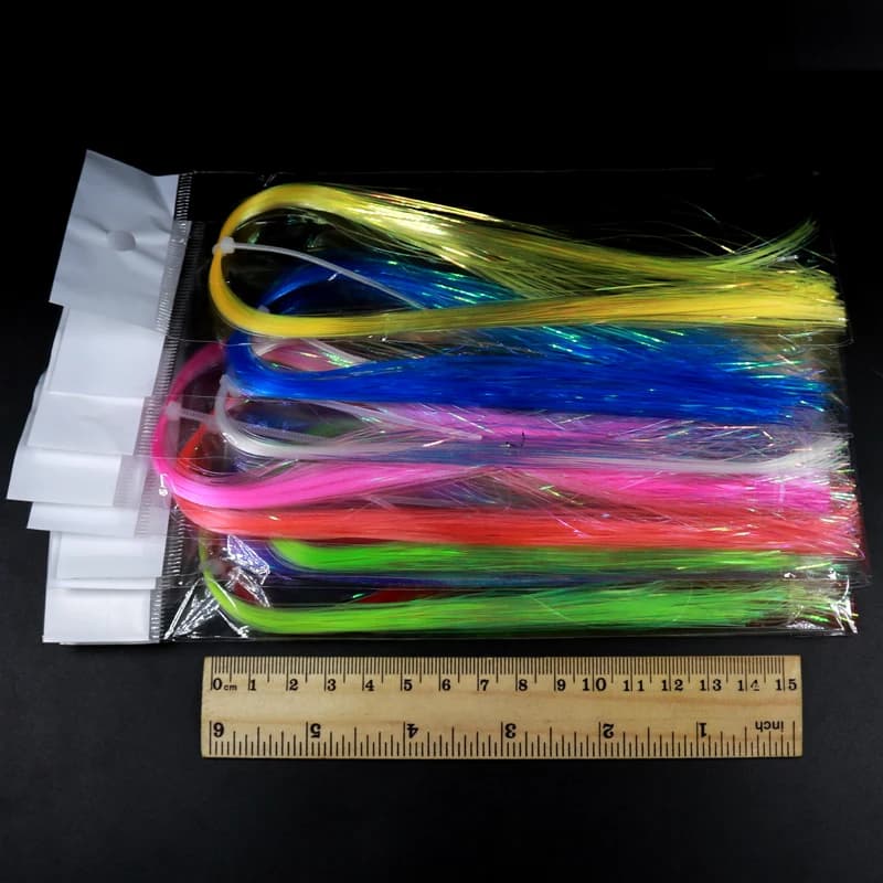 Flashabou UV Pearl Ice Wing Bimoo pour montage de mouches, streamers pêche truite saumon brochet matériel leurre