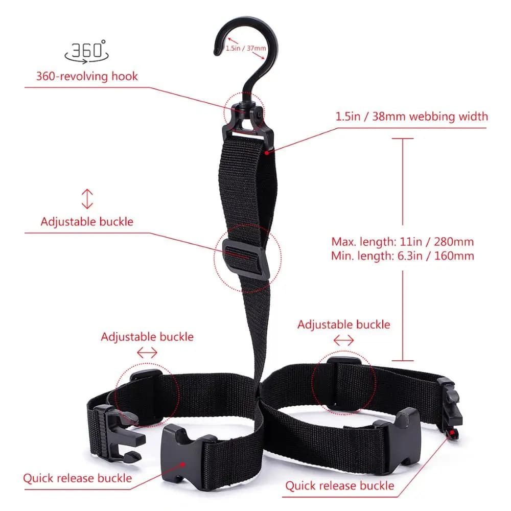 Porte waders réglable Bassdash - Système de séchage et rangement pour bottes de pêche