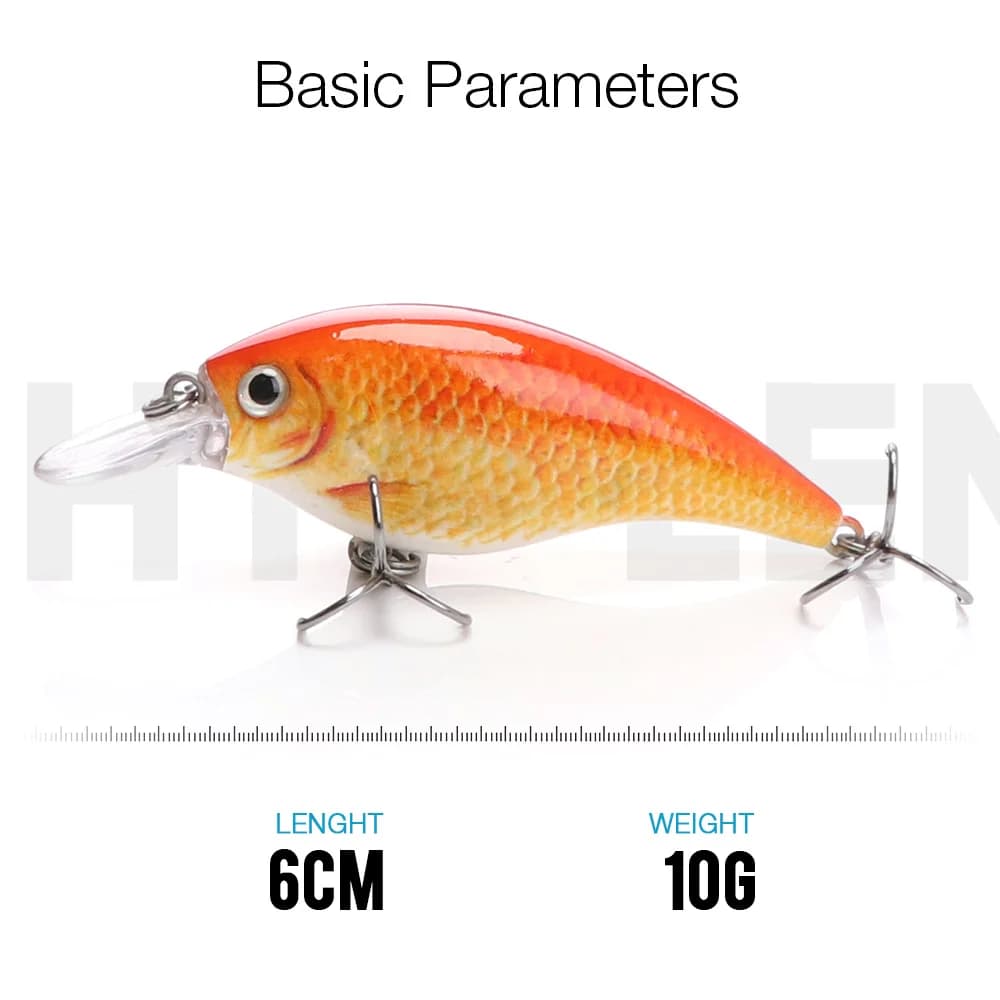 Leurre de pêche leurre dur flottant 6cm 10g Black Minnow pour truite et perche crankbait jerkbait