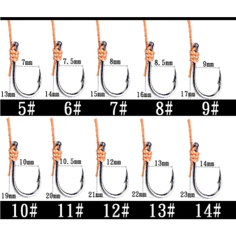 Hameçons de pêche acier haute teneur en carbone KMRESA, 5 hameçons avec émerillons et leurres, tailles